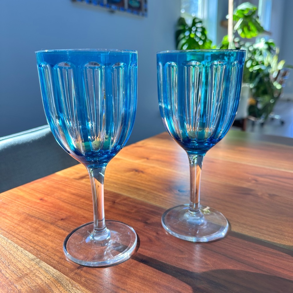 Blue Acrylic Wine Goblets